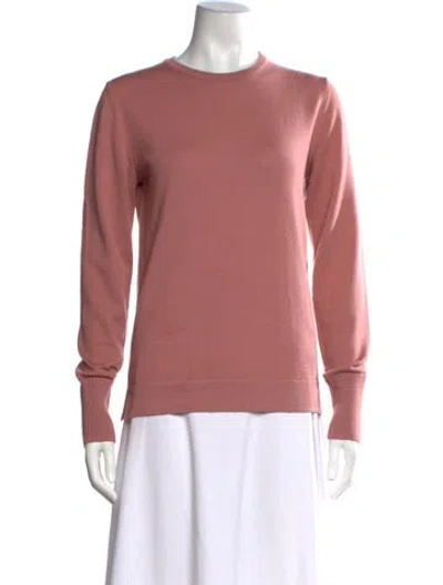Pre-owned Officine Generale Merino Wool Crew Neck Sweater In Pink