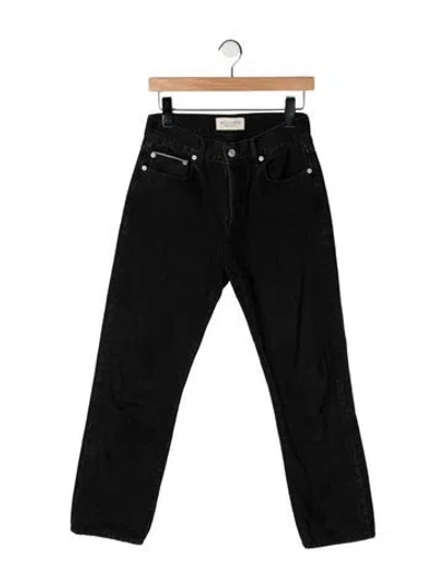 Pre-owned Officine Generale Mid-rise Straight Leg Jeans In Black