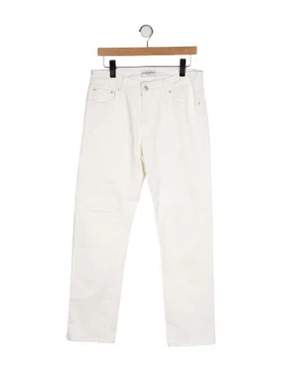 Pre-owned Officine Generale Mid-rise Straight Leg Jeans In Neutral