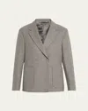 Officine Generale Migua Wool-cashmere Jacket In Mid Heather Grey