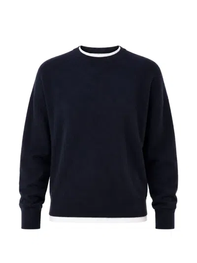 Officine Generale Misa Crew-neck Sweater In Blue