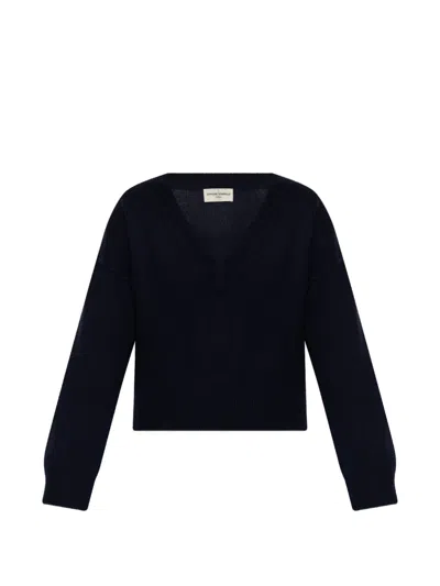 Officine Generale Misty V-neck Sweater In Black