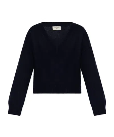 Officine Generale Misty V-neck Sweater In Black