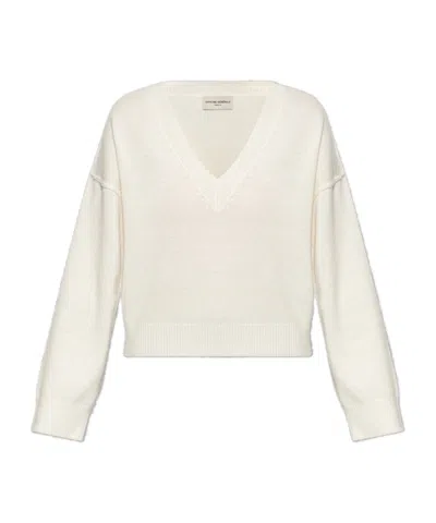 Officine Generale Misty V-neck Sweater In Neutral