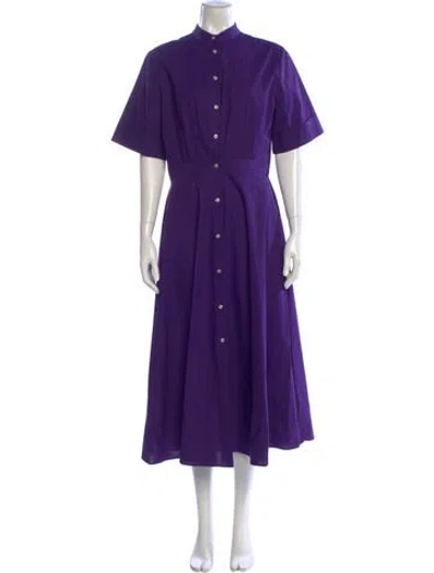 Pre-owned Officine Generale Mock Neck Long Dress In Purple