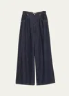 Officine Generale Moena Wide-leg Jeans In Dark Indigo