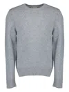 Officine Generale Crew Neck Long-sleeved Sweater In Gray