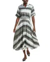 Officine Generale Nadia Linen-blend Shirtdress In Multi