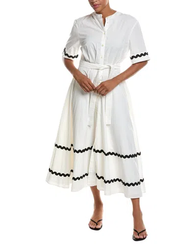 Officine Generale Nadia Poplin Ribbon Dress In Multi