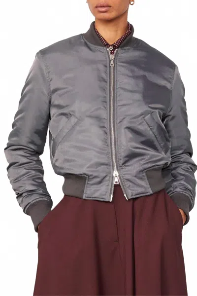 Officine Generale Nanni Bomber Jacket In Anthracite In Gray
