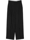 Officine Generale Pleated Tapered Trousers In Black