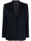 Officine Generale Navy Blue Cotton Blazers In Navy Blue