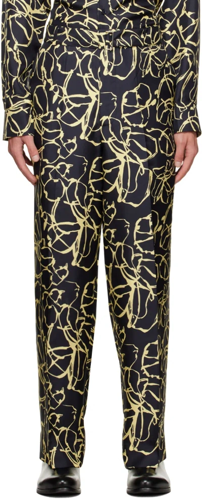 Officine Generale Navy Eren Trousers In Darknavy/eggshell