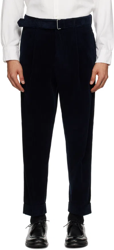 Officine Generale Navy Hugo Trousers In Dark Navy