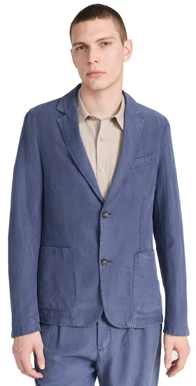 OFFICINE GENERALE NEHEMIAH GARMENT DYE ITALIAN LYOCELL COTTON LINEN JACKET NIGHTSHADOW