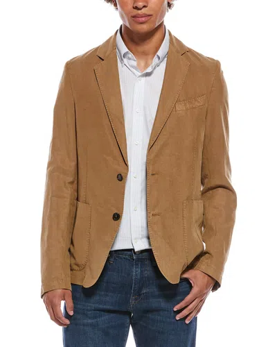 Officine Generale Nehemiah Linen-blend Jacket In Brown