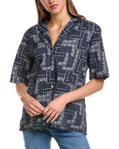 Officine Generale New Christelle Overshirt In Blue