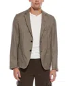 Officine Generale New Light Check Wool Blazer In Brown