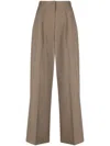 Officine Generale New Sophie Wide-leg Trousers In Brown
