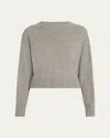 Officine Generale Nicky Cashmere Crewneck Sweater In Mid Heather Grey