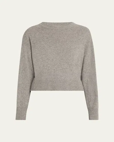 Officine Generale Nicky Cashmere Crewneck Sweater In Mid Heather Grey