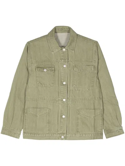 Officine Generale Nile Jap Denim Jacket In Green