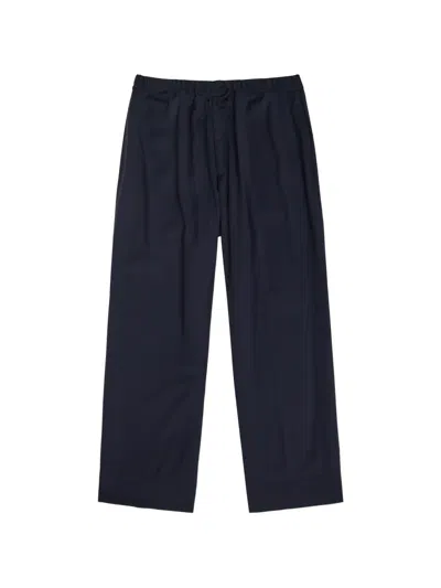 Officine Generale Nilson Drawstring Wide-leg Trousers In Blue
