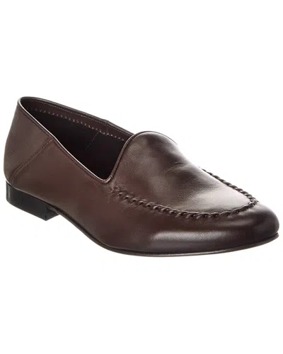 Officine Generale Nino Leather Loafer In Burgundy