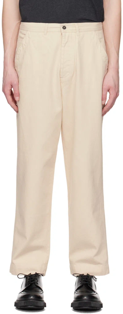 Officine Generale Off-white Preston Denim Trousers In Ecru