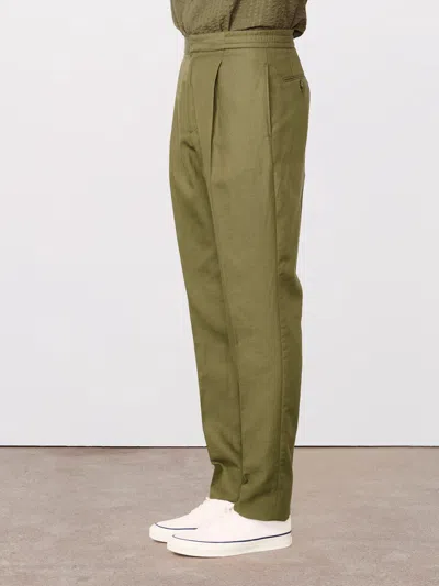 Officine Generale Olive Trousers In Green