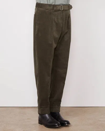 Officine Generale Olive Trousers In Brown
