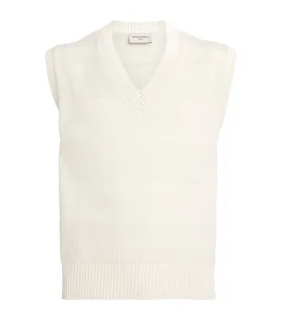 Officine Generale Organic Cotton Melchior Sweater Vest In Ivory