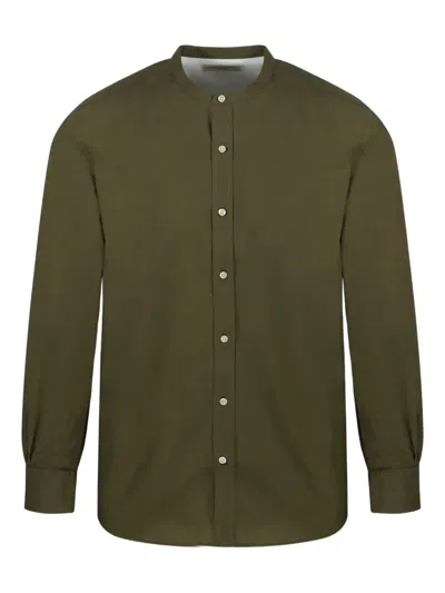 Officine Generale Gaspard Cotton-poplin Shirt In Green
