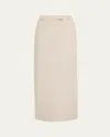 Officine Generale Oxana Italian Wool Pencil Skirt In Stone