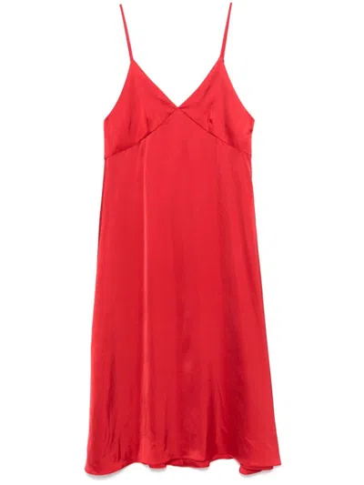 Officine Generale Paolina Midi Dress In Red