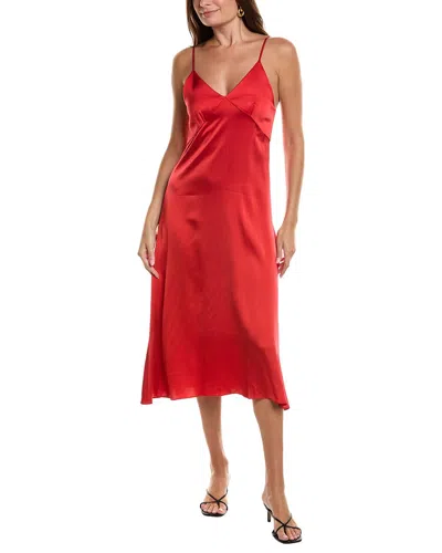Officine Generale Paolina Satin Dress In Red