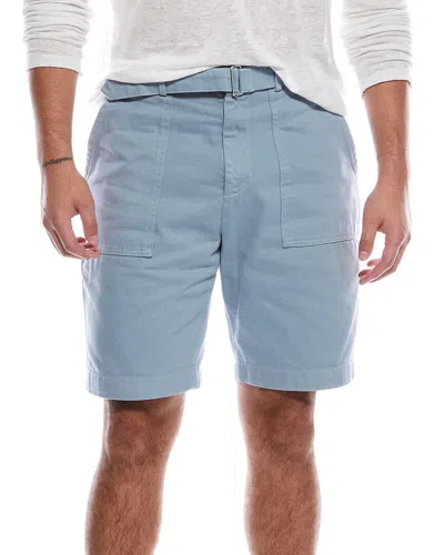 Officine Generale Paolo Contrast Stitch Short In Blue