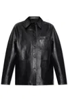 Officine Generale Patch-pocket Leather Jacket In Black