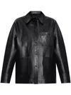 Officine Generale Patch-pocket Leather Jacket In Black