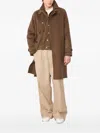 Officine Generale Patch-pocket Wool Coat In Brown