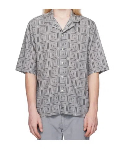 Officine Generale Patterned Shirt In Gray