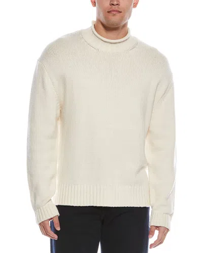 Officine Generale Pavel Wool-blend Mock Neck Sweater In White