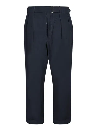 OFFICINE GENERALE PIERRE COTTON-LINEN PANTS IN BLUE