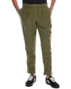 Officine Generale Pierre Garment-dyed Linen-blend Pant In Green