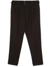 Officine Generale Pierre Tapered Grain De Poudre Wool Pants In Brown