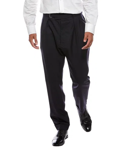 Officine Generale Pierre Tapered Belted Wool Pants In Black