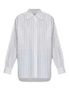 Officine Generale Pinstripe Cotton Shirt In White