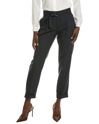 Officine Generale Pinstripe Wool Pant In Gray