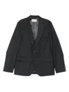 Officine Generale Pinstriped Single-breasted Blazer In Gray