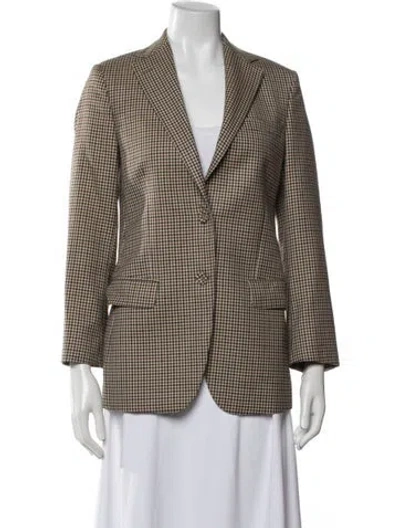 Pre-owned Officine Generale Plaid Print Blazer In Neutrals